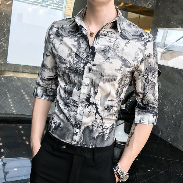 summer shirt men brand new 2019 digital print mens casual shirts half sleeve slim fit night club party shirt dress, White;black
summer shirt men brand new 2019 digital print mens casual shirts half sleeve slim fit night club party shirt dress, White;black