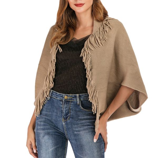 women's women solid color long sleeve tassel loose knitted sweater cover up cardigan women's chiffon femme #yl10, Black
women's women solid color long sleeve tassel loose knitted sweater cover up cardigan women's chiffon femme #yl10, Black
