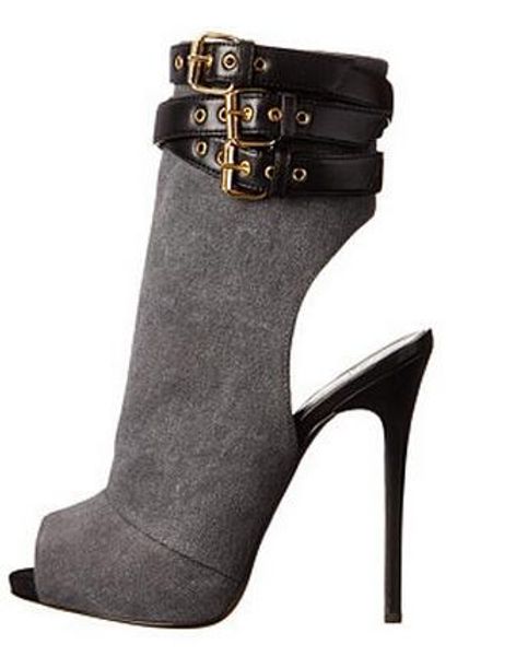 suede leather peep toe sandals boots triple strap buckle ankle boots high heels embellished women boots pumps shoes, Black
suede leather peep toe sandals boots triple strap buckle ankle boots high heels embellished women boots pumps shoes, Black
