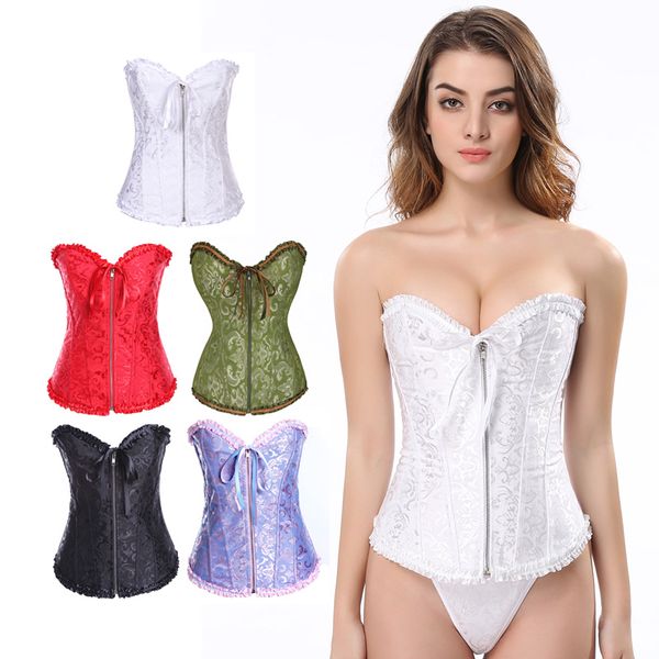 zipper front floral pleated trim bustiers fancy women corsets lingerie vintage underwear corset latex rubber boned s,,l,xl,2xl 819, Black;white
zipper front floral pleated trim bustiers fancy women corsets lingerie vintage underwear corset latex rubber boned s,,l,xl,2xl 819, Black;white
