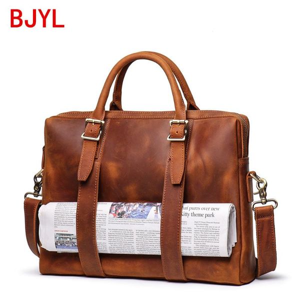 new men's crazy horse leather handbag genuine leather large capacity men computer bag cowhide shoulder diagonal briefcase 15.6
new men's crazy horse leather handbag genuine leather large capacity men computer bag cowhide shoulder diagonal briefcase 15.6