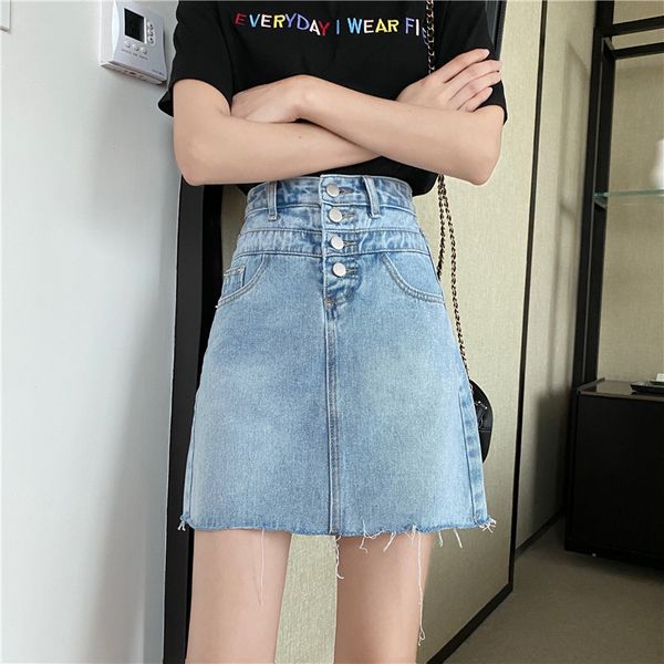 retro summer pockets skirt ladies high waist slim was thin women jeans skirts casual single button a-line mini denim skirt, Black
retro summer pockets skirt ladies high waist slim was thin women jeans skirts casual single button a-line mini denim skirt, Black