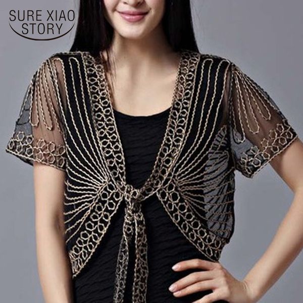 2018 new fashion women clothing wild perspective small shawl chiffon lace cardigan gauze lacing boleros 802e 30, Black;brown
2018 new fashion women clothing wild perspective small shawl chiffon lace cardigan gauze lacing boleros 802e 30, Black;brown