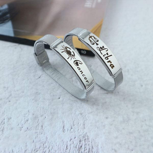 12 constellations bracelet 2019 stainless steel band jewelry bracelet men casual personality zodiac signs punk, Golden;silver
12 constellations bracelet 2019 stainless steel band jewelry bracelet men casual personality zodiac signs punk, Golden;silver
