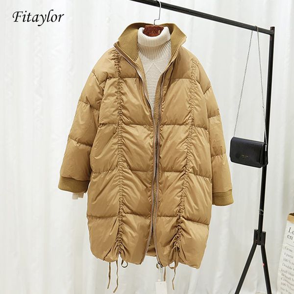 fitaylor women long coat 2019 winter warm coat long sleeve white duck down parka stand collar outwear jacket casual down clothes, Black
fitaylor women long coat 2019 winter warm coat long sleeve white duck down parka stand collar outwear jacket casual down clothes, Black