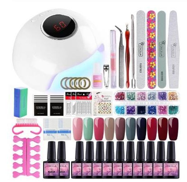 coscelia 10pcs gel nail polish set 36/24w lamp tools for manicure set for gel varnish nail art pusher manicure nail set
coscelia 10pcs gel nail polish set 36/24w lamp tools for manicure set for gel varnish nail art pusher manicure nail set