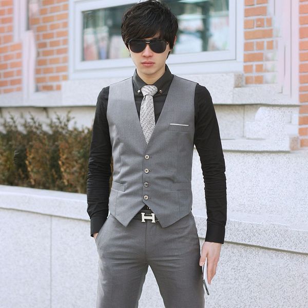 men solid color waistcoat slim fit single-breasted business casual vest for spring hsj88, Black;white
men solid color waistcoat slim fit single-breasted business casual vest for spring hsj88, Black;white