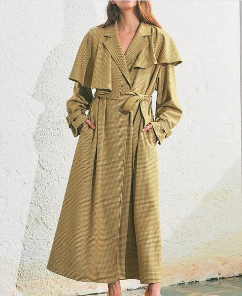 women's trench coats designer women long coat female elegant fashion plaid loose with belt, Tan;black
women's trench coats designer women long coat female elegant fashion plaid loose with belt, Tan;black