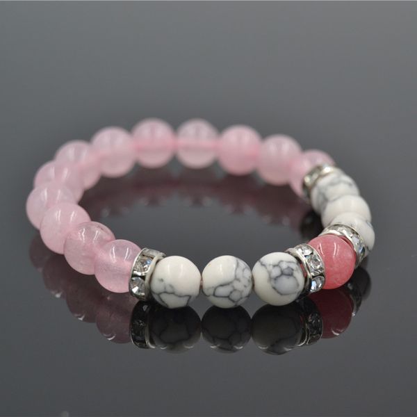 wholesale drop shipping pink quartz & howlite stone bead elastic stretch bracelet for girl women gift jewelry, Golden;silver
wholesale drop shipping pink quartz & howlite stone bead elastic stretch bracelet for girl women gift jewelry, Golden;silver