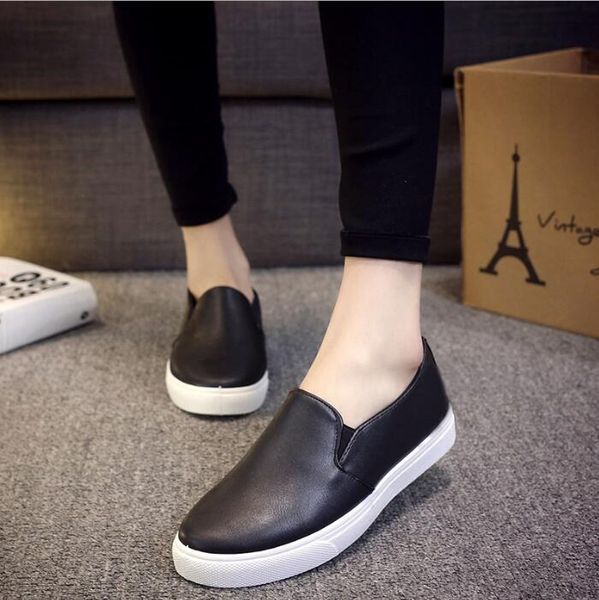 vogue of 2020autumn popular women's shoe leather white shoes flat single female leisure loafe, Black
vogue of 2020autumn popular women's shoe leather white shoes flat single female leisure loafe, Black