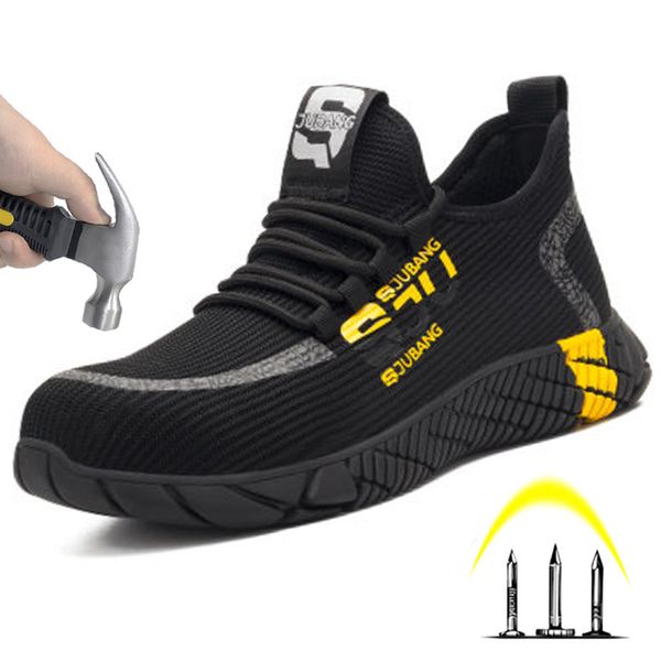 2019 outdoor -knit men's boots non-slip lightweight anti-smash anti-puncture safety shoes indestructible casual work shoes, Black
2019 outdoor -knit men's boots non-slip lightweight anti-smash anti-puncture safety shoes indestructible casual work shoes, Black