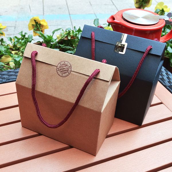 kraft paper bag with rope handle brown black color birthday party candy bag wedding favors gift box package
kraft paper bag with rope handle brown black color birthday party candy bag wedding favors gift box package