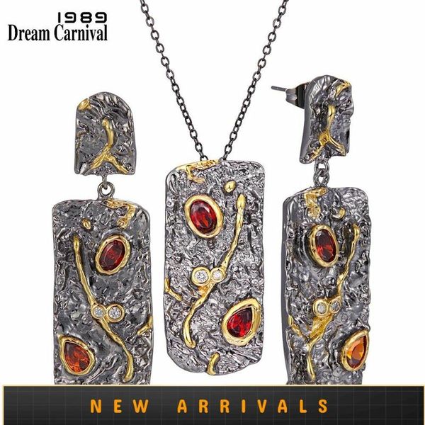dreamcarnival1989 new arrive long pendant necklace earrings set women black gold vintage red water drop zircon jewelry ep3989s2, Silver
dreamcarnival1989 new arrive long pendant necklace earrings set women black gold vintage red water drop zircon jewelry ep3989s2, Silver