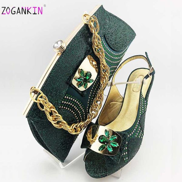 2020 fashion women dark green sandals and bag set to match slingback nigerian shoes with matching bags for wedding party, Black
2020 fashion women dark green sandals and bag set to match slingback nigerian shoes with matching bags for wedding party, Black