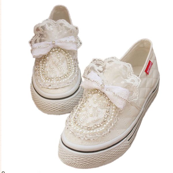 autumn new fashion canvas shoes women's low to help shallow mouth a pedal flat bottom platform shoes crystal lace princess, Black
autumn new fashion canvas shoes women's low to help shallow mouth a pedal flat bottom platform shoes crystal lace princess, Black