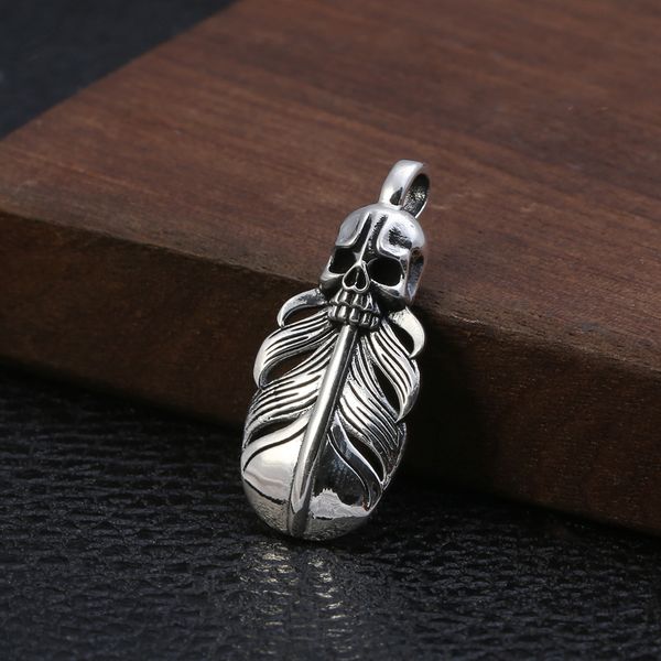 925 sterling silver pendant necklaces skull feather antique vintage gothic punk hip-hop handmade designer luxury fine jewelry fashion access
925 sterling silver pendant necklaces skull feather antique vintage gothic punk hip-hop handmade designer luxury fine jewelry fashion access