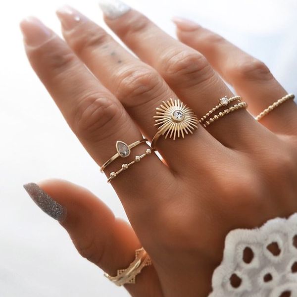 european and american fashion design ring retro water drop diamond simple wind tree sun pattern cluster rings, Golden;silver
european and american fashion design ring retro water drop diamond simple wind tree sun pattern cluster rings, Golden;silver
