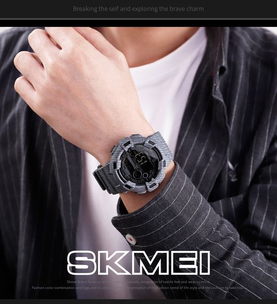 skmei fashion sports watch men alarm clock cowboy waterproof week display men watches denim digital watch relogio masculino model 1472, Slivery;brown
skmei fashion sports watch men alarm clock cowboy waterproof week display men watches denim digital watch relogio masculino model 1472, Slivery;brown