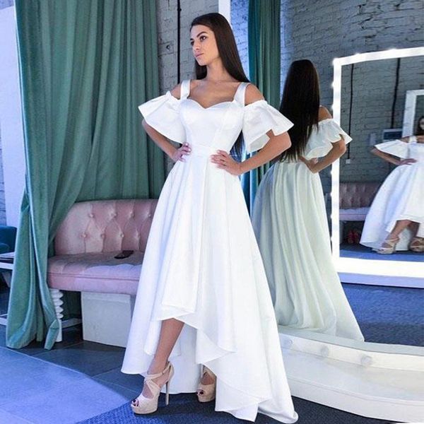 fashion white satin midi prom dresses off the shoulder satin high low party dresses custom made evening gowns, Black
fashion white satin midi prom dresses off the shoulder satin high low party dresses custom made evening gowns, Black