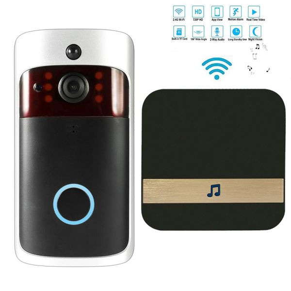 smart wifi security doorbell with visual recording low power consumption remote home monitoring night vision video door phone, Black;white
smart wifi security doorbell with visual recording low power consumption remote home monitoring night vision video door phone, Black;white