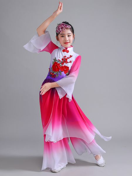 children yangko dance clothing classic modern dancing outfits chinese folk costume fan dance girls stage performance dress, Black;red
children yangko dance clothing classic modern dancing outfits chinese folk costume fan dance girls stage performance dress, Black;red