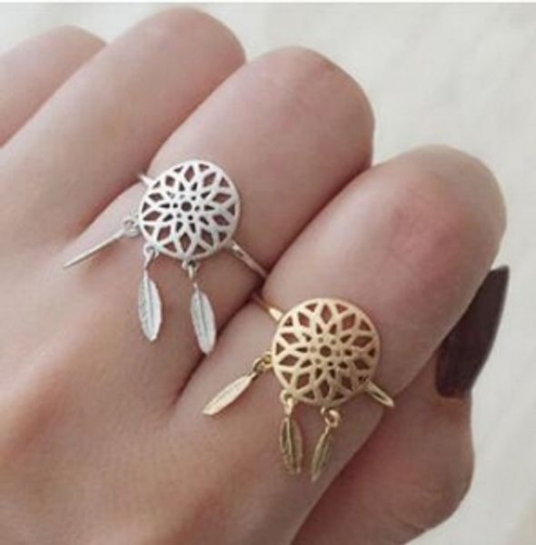 maxi korean fashion opening bohemian ethnic style dream catcher leaf tassel personality ring, Silver
maxi korean fashion opening bohemian ethnic style dream catcher leaf tassel personality ring, Silver