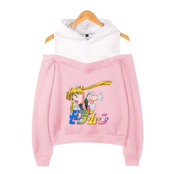 Hoodie Kawaii Одежда Топы Женщины Hoodie Harajuku Sailor Moon Cat рубашка Off-плечо фуфайки Femme Девушки 
Hoodie Kawaii Одежда Топы Женщины Hoodie Harajuku Sailor Moon Cat рубашка Off-плечо фуфайки Femme Девушки