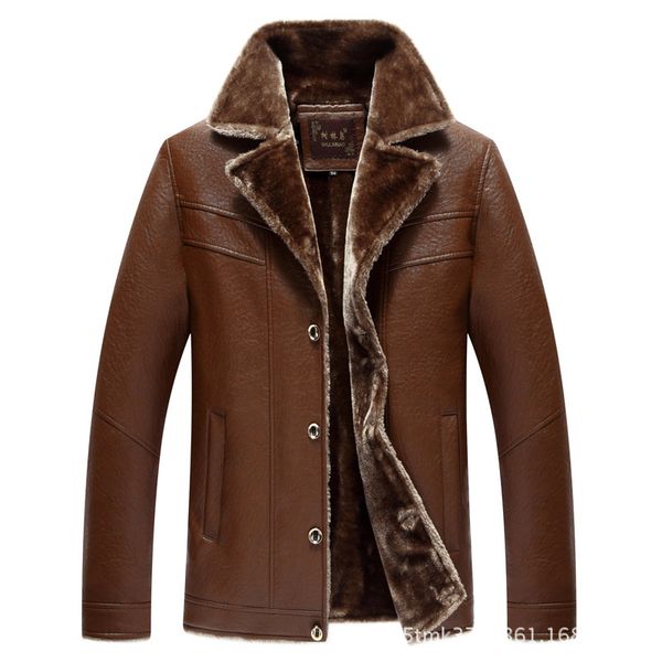 middle-aged men fur pu leather jacket brushed and thick coat daddy clothes wandering peddler, Black
middle-aged men fur pu leather jacket brushed and thick coat daddy clothes wandering peddler, Black
