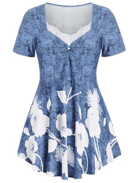 wipalo plus size marled floral print t-shirt 2019 new fashion women summer v-neck short sleeves casual t shirts 5xl, White
wipalo plus size marled floral print t-shirt 2019 new fashion women summer v-neck short sleeves casual t shirts 5xl, White