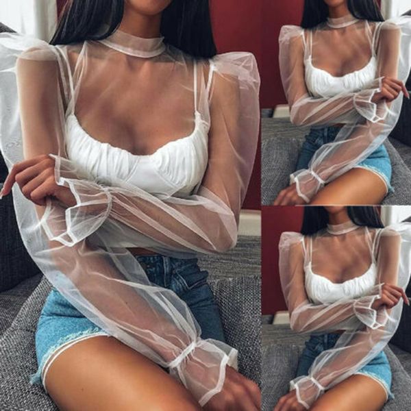 women's blouses & shirts women plus size blouse ladies see-through sheer mesh puff long sleeve shirt blouse#4, White
women's blouses & shirts women plus size blouse ladies see-through sheer mesh puff long sleeve shirt blouse#4, White