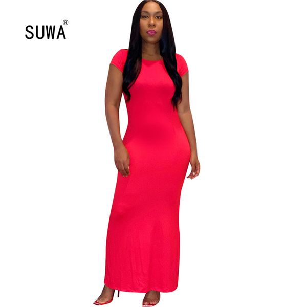 streetwear women solid color o neck short sleeve slim straight long dress elegant office lady fitting vestidos robes 3 color, Black;gray
streetwear women solid color o neck short sleeve slim straight long dress elegant office lady fitting vestidos robes 3 color, Black;gray