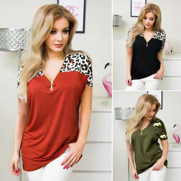 new women blouses zipper v neck patchwork blouse ladies short sleeve casual blouse loose, White
new women blouses zipper v neck patchwork blouse ladies short sleeve casual blouse loose, White