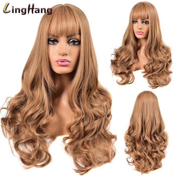 ling hang long wavy brown gold black wigs with bangs heat resistant synthetic wigs for african american women
ling hang long wavy brown gold black wigs with bangs heat resistant synthetic wigs for african american women