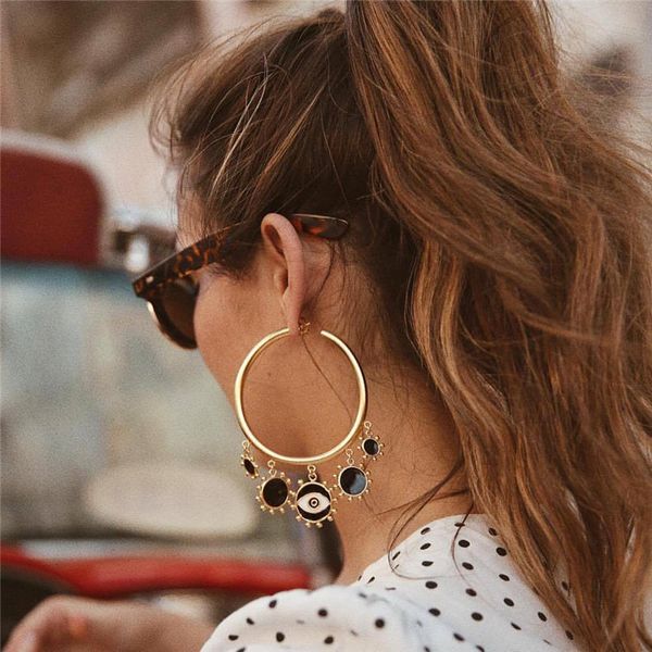 vintage turkish evil eye drop earrings for women big circle gold geometric earrings black enamel statement earring jewelry gifts, Silver
vintage turkish evil eye drop earrings for women big circle gold geometric earrings black enamel statement earring jewelry gifts, Silver