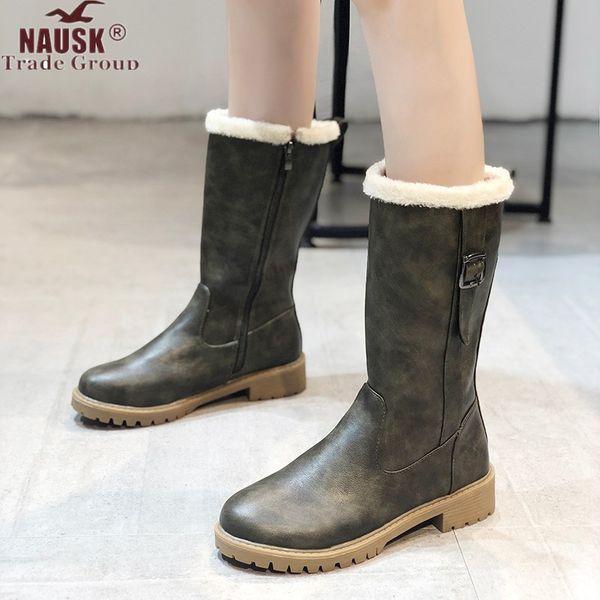2019 new autumn and winter women boots thicken plush motorcycle boot keep warm mid calf boots buckle botas mujer flat heel, Black
2019 new autumn and winter women boots thicken plush motorcycle boot keep warm mid calf boots buckle botas mujer flat heel, Black