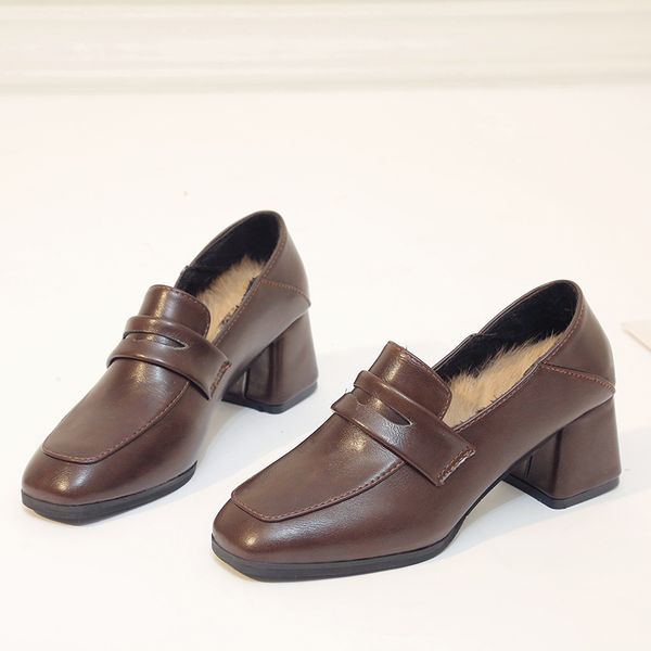 new winter faux fur high square heels women pumps platform oxfords slip on square toe solid warm office shoes, Black
new winter faux fur high square heels women pumps platform oxfords slip on square toe solid warm office shoes, Black