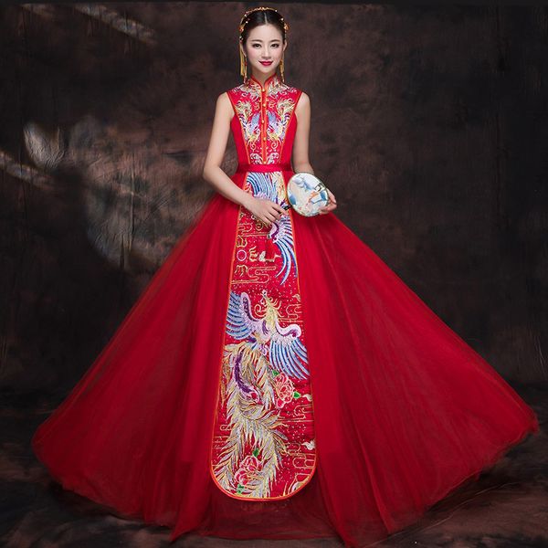 summer open-back bride wedding party cheongsam modern marriage dress oriental style chinese red qipao vestidos
summer open-back bride wedding party cheongsam modern marriage dress oriental style chinese red qipao vestidos