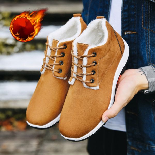 autumn winter suede leather ankle snow men boots shoes with fur plush warm male casual boot sneakers, Black
autumn winter suede leather ankle snow men boots shoes with fur plush warm male casual boot sneakers, Black