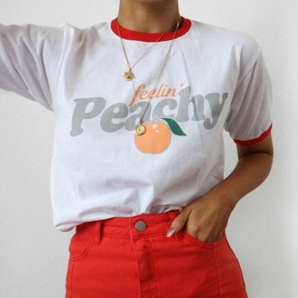 peachy vintage esthetic ringer women t -shirts hipster streetwear printed short mouwen vogue summer nice outfits, White
peachy vintage esthetic ringer women t -shirts hipster streetwear printed short mouwen vogue summer nice outfits, White