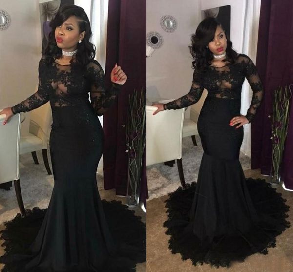 black lace mermaid prom dresses with long sleeves beaded bateau neck party dress appliqued plus size sweep train evening gowns
black lace mermaid prom dresses with long sleeves beaded bateau neck party dress appliqued plus size sweep train evening gowns
