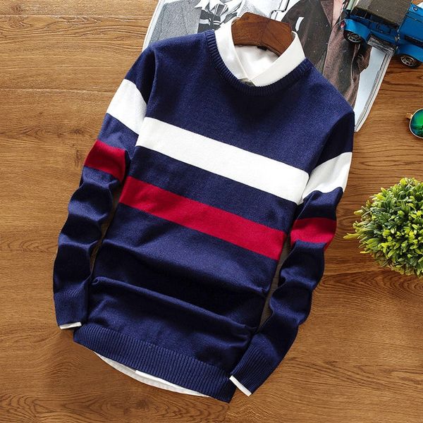 men's sweater regular pullover warm striped slim knitted sweater round neck pullover 2019 male, White;black
men's sweater regular pullover warm striped slim knitted sweater round neck pullover 2019 male, White;black