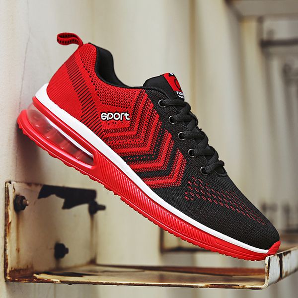 spring and summer casual shoes mesh shoes sneakers tide men's air cushion running flying knit, Black 
spring and summer casual shoes mesh shoes sneakers tide men's air cushion running flying knit, Black