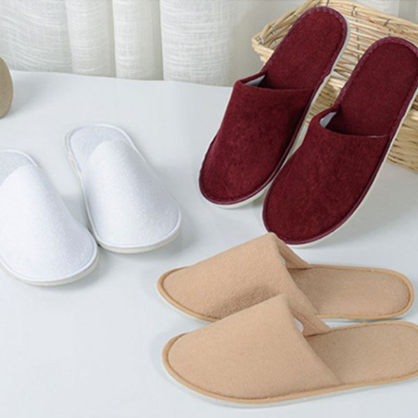 1 pairs of white towelling l disposable slippers spa guest shoes, Black 
1 pairs of white towelling l disposable slippers spa guest shoes, Black