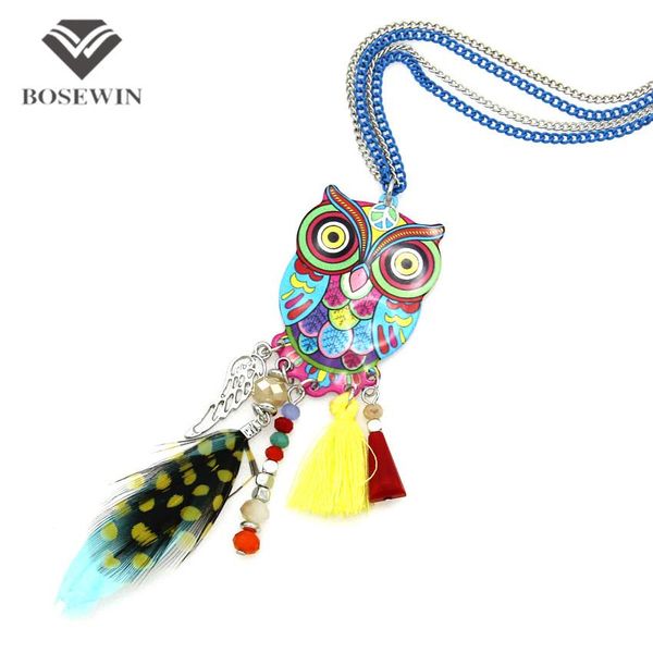 fashion long chain multicolor owl pendant necklaces with feather crystal bead tassels women new accessories charm jewelry ce4028
fashion long chain multicolor owl pendant necklaces with feather crystal bead tassels women new accessories charm jewelry ce4028