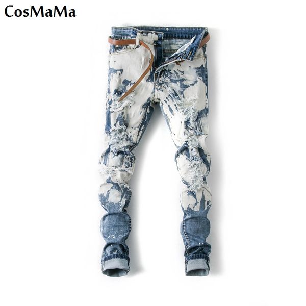 2017 new arrival cosmama brand factory latest design slim fit summer fashion ripped torn cool damaged jeans pants for men, Blue
2017 new arrival cosmama brand factory latest design slim fit summer fashion ripped torn cool damaged jeans pants for men, Blue