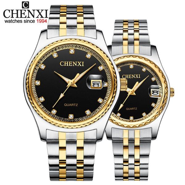 chenxi fashion men women watches rhinestone dial couples quartz watch full steel waterproof calendar watch, Slivery;brown
chenxi fashion men women watches rhinestone dial couples quartz watch full steel waterproof calendar watch, Slivery;brown