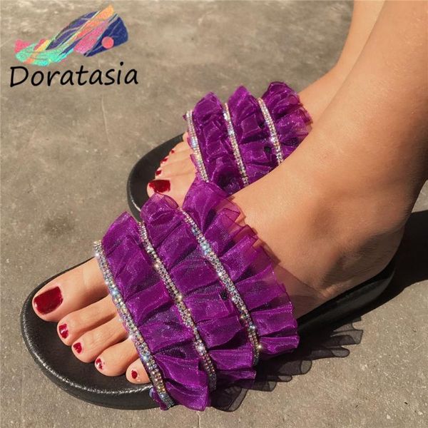 doratasia fashion ins rhinestone shoes comfy casual low heel summer slippers women 2020 trendy bright ruffles slides, Black
doratasia fashion ins rhinestone shoes comfy casual low heel summer slippers women 2020 trendy bright ruffles slides, Black