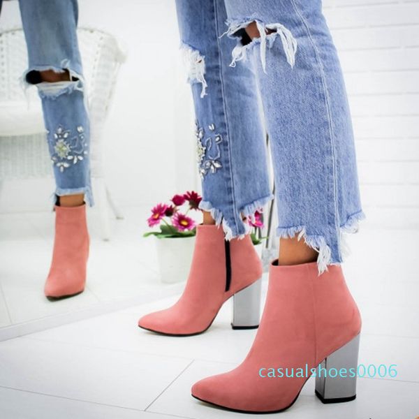 shujin women shoes ankle pumps flock toe boots solid autumn spring 2019 new high-heeled shoes botas mujer dropship c06, Black
shujin women shoes ankle pumps flock toe boots solid autumn spring 2019 new high-heeled shoes botas mujer dropship c06, Black