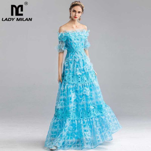 2020 women's runway designer dresses slash neckline short sleeves ruffles appliques elegant long party prom maxi dress, Black;gray
2020 women's runway designer dresses slash neckline short sleeves ruffles appliques elegant long party prom maxi dress, Black;gray