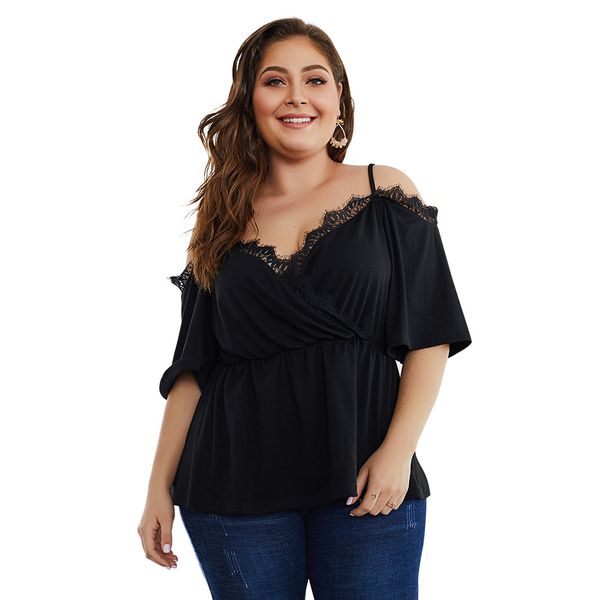 lace t shirts women v neck tee shirt casual basic female t-shirt plus size 3xl 4xl casual office lady summer black, White
lace t shirts women v neck tee shirt casual basic female t-shirt plus size 3xl 4xl casual office lady summer black, White